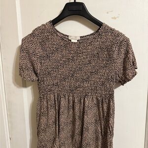 URBAN Romantics Animal Print Smocked Top